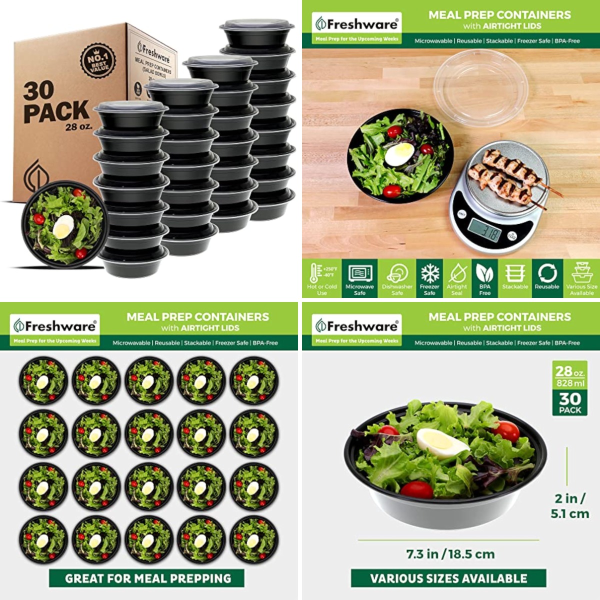 Meal Prep Bowl - Recipientes para Preparación de Comidas [Paquete
