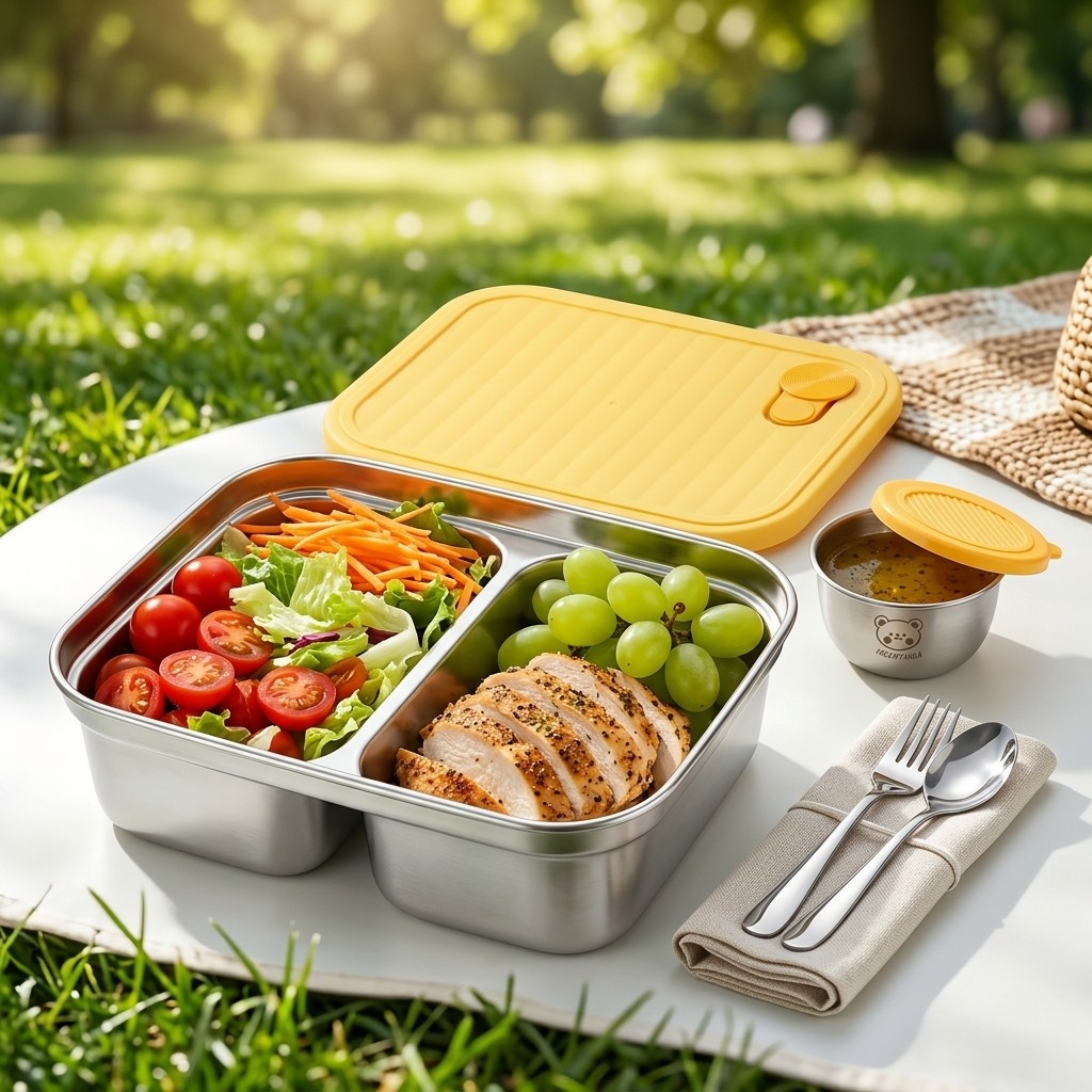 Meal Prep Bowl - Contenedor de almuerzo de acero inoxidable