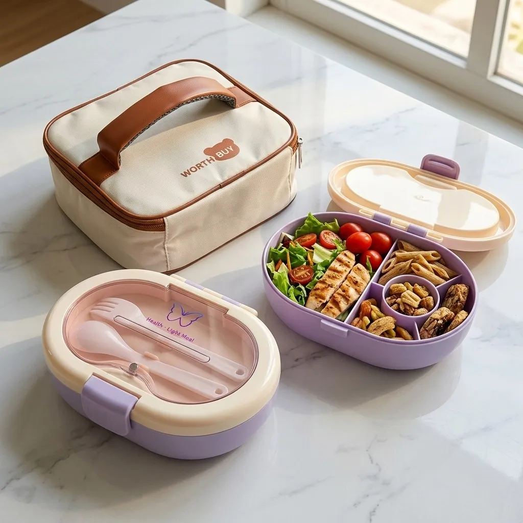 Lonchera Bento de Plástico con - Meal Prep Or Prep Meal reseña y precio