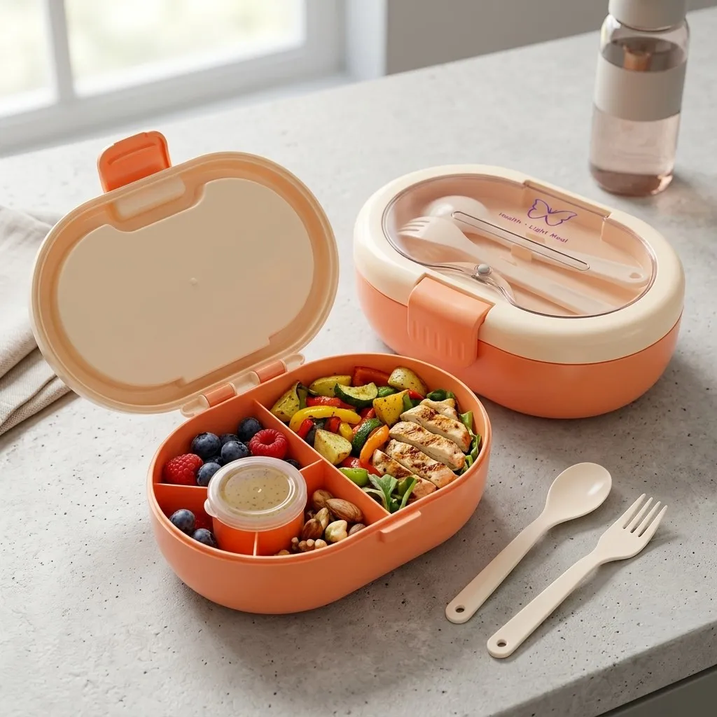 Lonchera Bento de Plástico con - Meal Prep Or Prep Meal reseña y precio